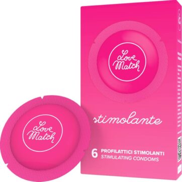 Prezerwatywy Stymulujące z Prążkami Love Match Stimolante