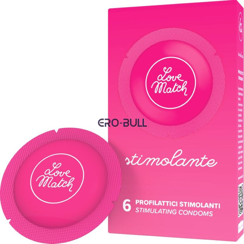Prezerwatywy Stymulujące z Prążkami Love Match Stimolante