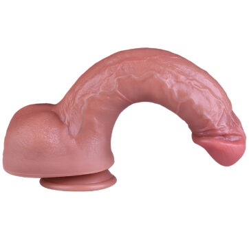 Wielki Brązowy Penis Silikonowy z Przyssawką