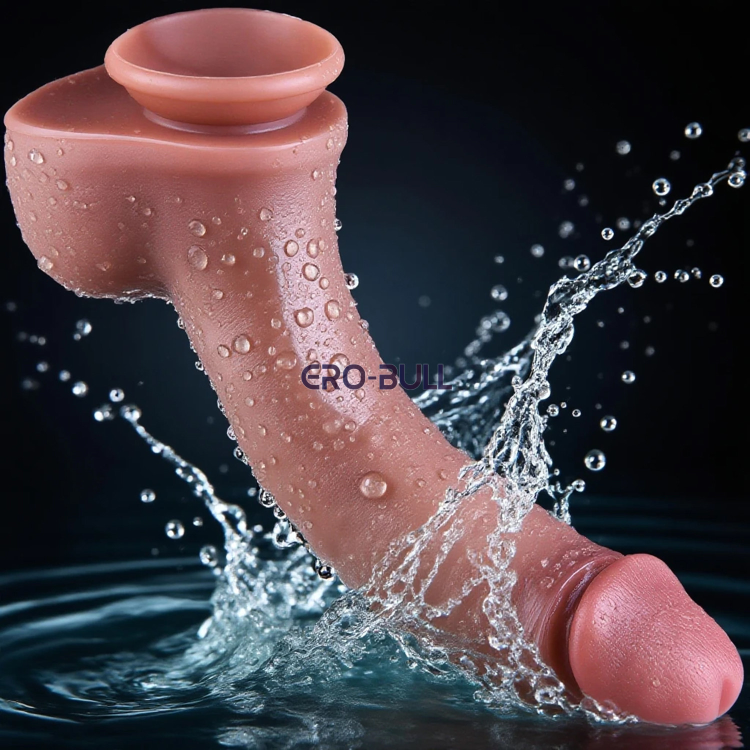 Wielki Brązowy Penis Silikonowy z Przyssawką - obrazek 8